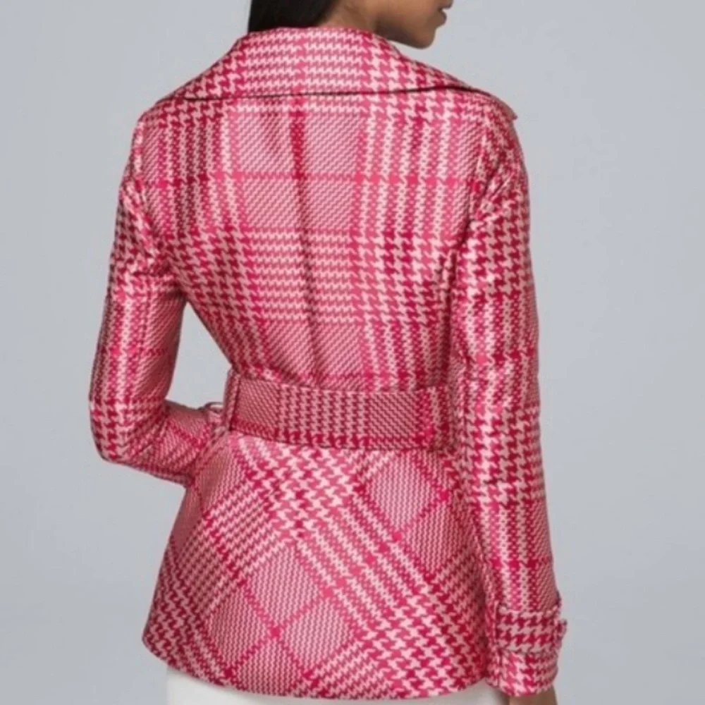 NWT WHBM Red Houndstooth Jacket Tie Belt - Picture 6 of 13